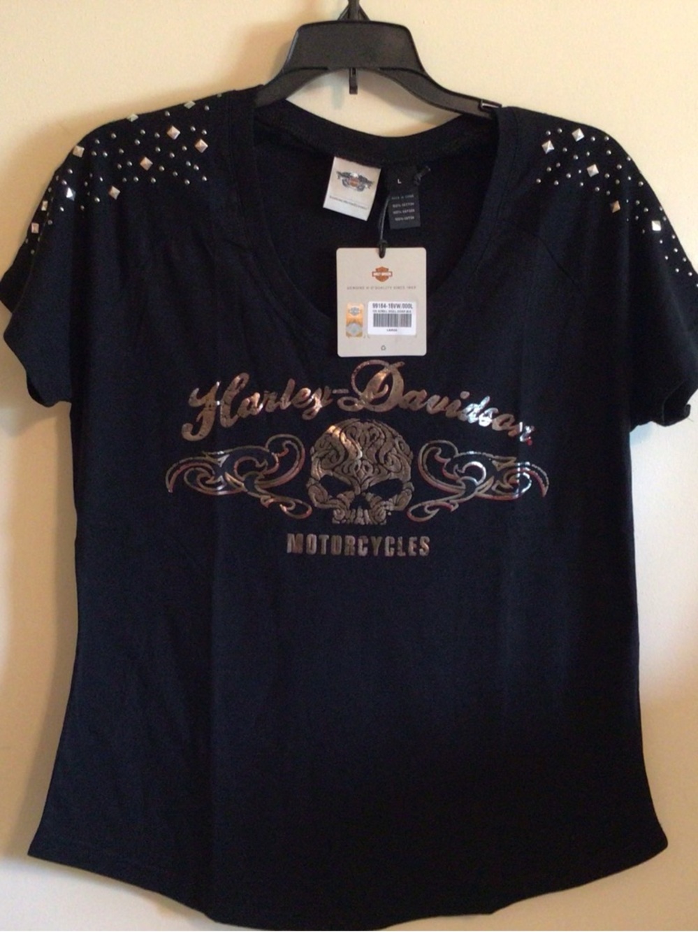 Harley-Davidson Skull Women’sTop Sz L NWT
